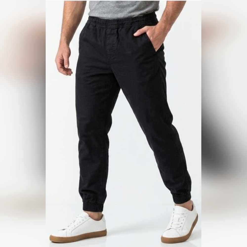 ZARA Black Denimwear Jogger Pants Cotton Blend Size XL